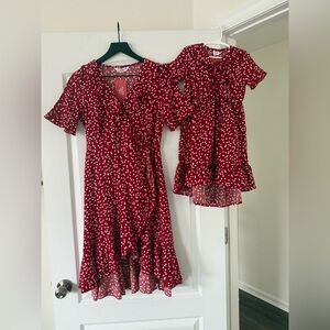 NWT - Pat Pat - Mommy and Me Red Dress with White Hearts - Size Small